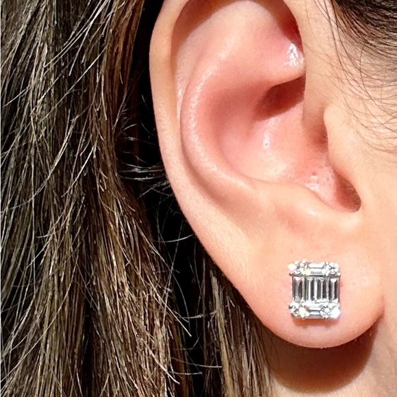 Pair of Gorgeous Natural Tiffany Cut 💎 DIAMOND 💎 Earrings - Picture 12 of 12